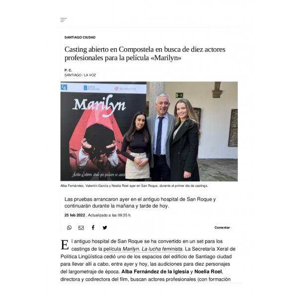 Imagen noticia: Casting de Marilyn en Santiago de Compostela Imagen noticia: Casting de Marilyn en Santiago de Compostela