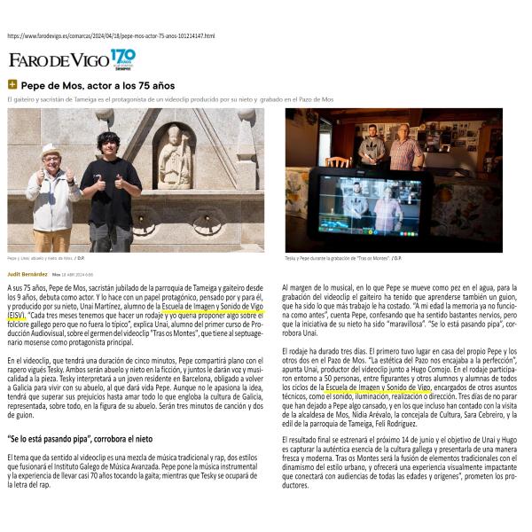 Imagen noticia: Grabación videoclip 'Tras os Montes'. Imagen noticia: Grabación videoclip 'Tras os Montes'.