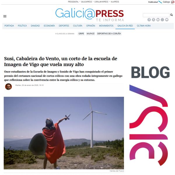 Imagen noticia: La EISV conquista el primer premio del certamen nacional de cortos eólicos Imagen noticia: La EISV conquista el primer premio del certamen nacional de cortos eólicos