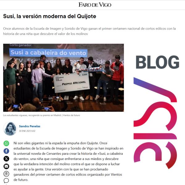 Imagen noticia: Faro de Vigo-Susi, la versión moderna del Quijote Imagen noticia: Faro de Vigo-Susi, la versión moderna del Quijote